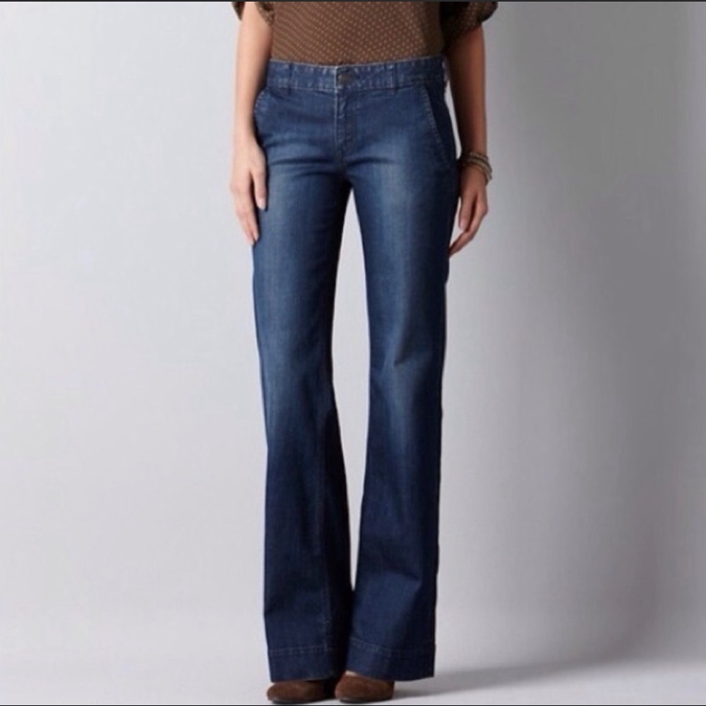 Anne Taylor Loft Curvy Trousers in Denim 8 Excellent Pre-worn Condition.